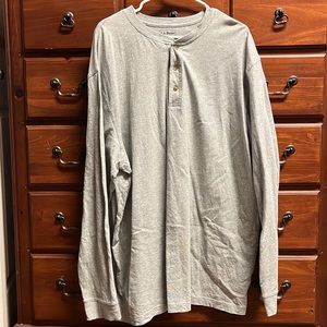NEW LL Bean XXL Tall Carefree Unshrinkable Tee Long-Sleeve Henley